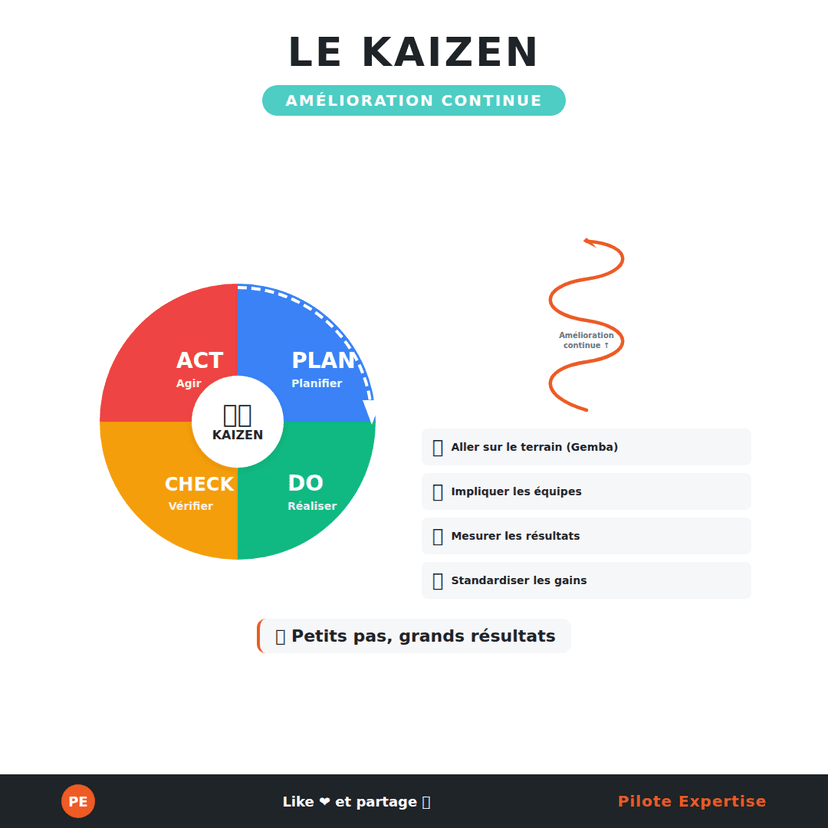 Kaizen Simple Graph Le Kaizen : guide complet de l'amélioration continue | Pilote Expertise